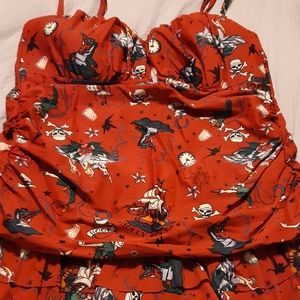 Vintage print bathing suit XL